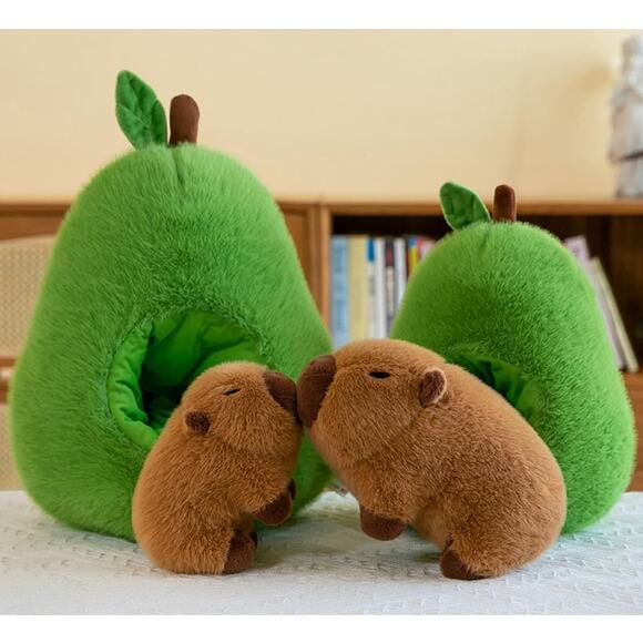 Kawaii Large Avocado Capybara Plush 18" Kawaii Stuffed Animal Pillow - Picture 2 of 7